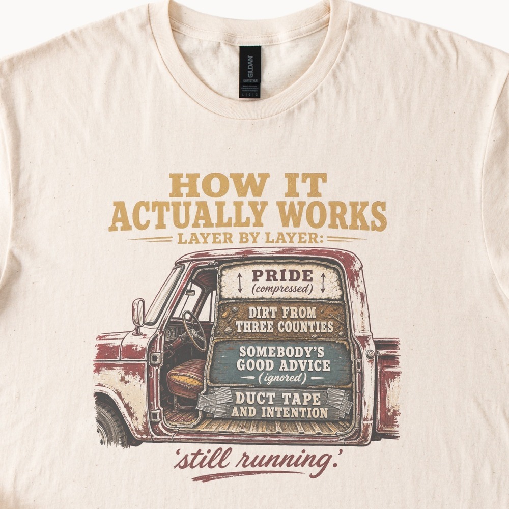 How It Actually Works Layer by Layer Rustic Truck Tee